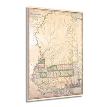 Load image into Gallery viewer, Digitally Restored and Enhanced 1820 Map of Mississippi - Vintage Map of Mississippi Wall Art - From Surveys and Entered According to Act of Congress - Wall Map of Mississippi State Poster