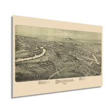 Load image into Gallery viewer, 1890 Honesdale Pennsylvania Map - History Map of Honesdale Wall Art - Old City of Honesdale PA Map Poster
