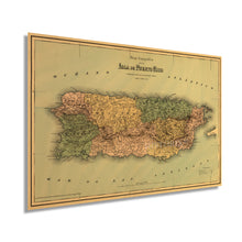Load image into Gallery viewer, Digitally Restored and Enhanced 1886 Puerto Rico Map Wall Art - Mapa topografico de la isla de Puerto Rico - Vintage Map of Puerto Rico Poster - Puerto Rican Artwork For Walls Decor - Old Map
