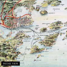 Load image into Gallery viewer, Digitally Restored and Enhanced 1906 Map of Casco Bay Portland Maine - Portland Maine Vintage Map Casco Bay Wall Art - Casco Bay Vintage Map Portland Maine Wall Art - Old Portland Maine Map