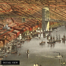 Load image into Gallery viewer, Digitally Restored and Enhanced - 1870 Map of New York City Poster -Vintage Map Wall Art - Panoramic New York City Wall Map - NYC Vintage Map - Vintage New York Poster - NYC Map Wall Art