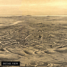 Load image into Gallery viewer, Digitally Restored and Enhanced 1877 Map of Los Angeles California - Vintage Map Panoramic Birds Eye View of Los Angeles, Wilmington and Santa Monica - Los Angeles Decor - Los Angeles Map Art