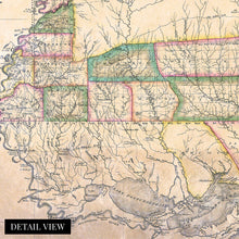 Load image into Gallery viewer, Digitally Restored and Enhanced 1820 Map of Mississippi - Vintage Map of Mississippi Wall Art - From Surveys and Entered According to Act of Congress - Wall Map of Mississippi State Poster