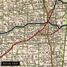 Load image into Gallery viewer, Digitally Restored and Enhanced 1888 Wall Map of Mississippi - Mississippi Vintage Map - Mississippi Wall Art - Mississippi State Poster - Mississippi Wall Decor - Vintage Mississippi Map