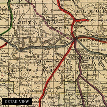 Load image into Gallery viewer, Digitally Restored and Enhanced 1888 Map of Alabama - Vintage Map of Alabama Wall Art - Railroad Map of Alabama Poster - State of Alabama Decor - Alabama Old Maps - Alabama Wall Decor
