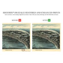 Load image into Gallery viewer, Digitally Restored and Enhanced 1910 Map of Provincetown Massachusetts - Vintage Map Wall Art - Panoramic Birds Eye View of Provincetown Mass. - Provincetown Map - Provincetown Poster