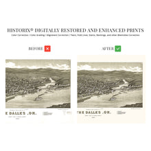 Load image into Gallery viewer, Digitally Restored and Enhanced 1884 The Dalles Oregon Map - Old The Dalles Wasco County Map of Oregon Poster - History Map of The Dalles Oregon Wall Art