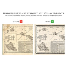 Load image into Gallery viewer, Digitally Restored and Enhanced - 1893 Map of Hawaii - Vintage Map of Hawaiian Islands Wall Art - Hawaii Vintage Map Includes Text and Statistical Data - Vintage Map Hawaii - Hawaii Map Poster