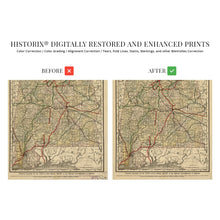 Load image into Gallery viewer, Digitally Restored and Enhanced 1888 Map of Alabama - Vintage Map of Alabama Wall Art - Railroad Map of Alabama Poster - State of Alabama Decor - Alabama Old Maps - Alabama Wall Decor