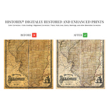 Load image into Gallery viewer, Digitally Restored and Enhanced 1861 Illinois State Map - Vintage Map Illinois Wall Art - Illinois Wall Decor - Map of Illinois Poster - Wall Map of Illinois - State of Illinois Map