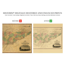Load image into Gallery viewer, Digitally Resored and Enhanced 1832 Tennessee State Map - Vintage Map Wall Decor - Historical Map of Tennessee - Tennessee Wall Art - State Maps Tennessee - Tennessee Map Art - TN Map