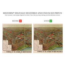 Cargar imagen en el visor de la galería, Digitally Restored and Enhanced 1902 Chicago Map Wall Art - Vintage Chicago Map Print - Map of Chicago and North Western Railway Terminals - Chicago Map Art - Chicago Vintage Poster