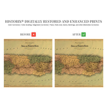 Load image into Gallery viewer, Digitally Restored and Enhanced 1886 Puerto Rico Map Wall Art - Mapa topografico de la isla de Puerto Rico - Vintage Map of Puerto Rico Poster - Puerto Rican Artwork For Walls Decor - Old Map