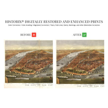 Load image into Gallery viewer, Digitally Restored and Enhanced - 1870 Map of New York City Poster -Vintage Map Wall Art - Panoramic New York City Wall Map - NYC Vintage Map - Vintage New York Poster - NYC Map Wall Art