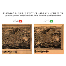 Load image into Gallery viewer, Digitally Restored and Enhanced 1882 Ithaca New York Map Print - Ithaca NY Vintage Map Wall Art - Birds Eye View Panoramic Ithaca Wall Art Wall Decor - Historic Ithaca Vintage Map