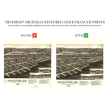 Load image into Gallery viewer, Digitally Restored and Enhanced 1884 Pendleton Oregon Map - Old Pendleton Umatilla County Map of Oregon Poster - History Map of Pendleton OR Wall Art