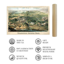 Load image into Gallery viewer, Digitally Restored and Enhanced 1904 Yellowstone National Park Poster - Vintage Map of Yellowstone Wall Art - Yellowstone National Park Map - Yellowstone Art - Yellowstone Poster
