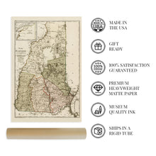 Load image into Gallery viewer, Digitally Restored and Enhanced 1796 State of New Hampshire Map Poster - Vintage Map of New Hampshire Wall Art - New Hampshire Vintage Poster - Map of NH Poster - New Hampshire Wall Decor