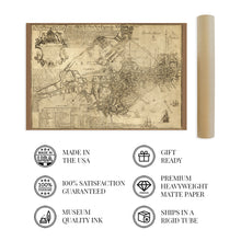 Load image into Gallery viewer, Digitally Restored and Enhanced 1769 Map of Boston Massachusetts - Vintage Map Wall Art - Vintage Boston Map Art Showing Buildings and Streets in 1769 - Boston Map Wall Art - Boston Map Poster
