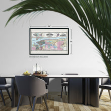 Load image into Gallery viewer, Digitally Restored and Enhanced 1857 New York City and Vicinity Map Art - NYC Vintage Map Wall Art - Map of New York City, Brooklyn, Williamsburg, Jersey City, Philidelphia, Boston - NYC Decor