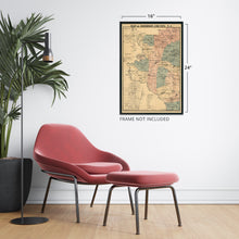 Load image into Gallery viewer, Digitally Restored and Enhanced - 1890 Map of Davidson County North Carolina -Vintage Map Wall Art - Davidson County Map Showing Townships, Sites, Natural Features and Names of Landowners