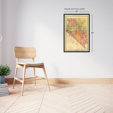 Cargar imagen en el visor de la galería, Digitally Restored and Enhanced 1893 Nevada State Map - Vintage Map of Nevada Wall Art - Vintage Nevada Railroad Map - Nevada Wall Decor - Nevada Home Decor - Old Nevada Map