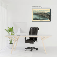 Load image into Gallery viewer, Digitally Restored and Enhanced 1910 Map of Provincetown Massachusetts - Vintage Map Wall Art - Panoramic Birds Eye View of Provincetown Mass. - Provincetown Map - Provincetown Poster