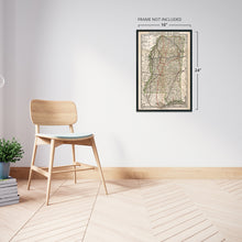 Load image into Gallery viewer, Digitally Restored and Enhanced 1888 Wall Map of Mississippi - Mississippi Vintage Map - Mississippi Wall Art - Mississippi State Poster - Mississippi Wall Decor - Vintage Mississippi Map