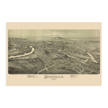 Load image into Gallery viewer, 1890 Honesdale Pennsylvania Map - History Map of Honesdale Wall Art - Old City of Honesdale PA Map Poster
