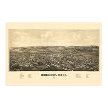 Cargar imagen en el visor de la galería, Digitally Restored and Enhanced 1886 Amherst Massachusetts Map Poster - History Map of Amherst Massachusetts Wall Art - Old Massachusetts Wall Map