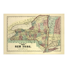 Load image into Gallery viewer, Digitally Restored and Enhanced 1875 New York State Map - Vintage Map of New York Wall Art - Historic Map of New York - New York State Poster - New York Map Art - Map of New York Poster - NY Map