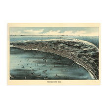 Load image into Gallery viewer, Digitally Restored and Enhanced 1910 Map of Provincetown Massachusetts - Vintage Map Wall Art - Panoramic Birds Eye View of Provincetown Mass. - Provincetown Map - Provincetown Poster