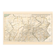 Load image into Gallery viewer, Digitally Restored and Enhanced 1792 Pennsylvania State Map - Pennsylvania Vintage Map Wall Art - Pennsylvania Wall Map - Map of Pennsylvania State - Vintage Pennsylvania Map - PA Wall Art