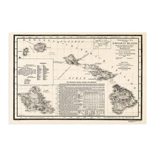 Load image into Gallery viewer, Digitally Restored and Enhanced - 1893 Map of Hawaii - Vintage Map of Hawaiian Islands Wall Art - Hawaii Vintage Map Includes Text and Statistical Data - Vintage Map Hawaii - Hawaii Map Poster
