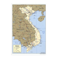 Load image into Gallery viewer, Digitally Restored and Enhanced 2001 Map of Vietnam - Vietnam Map Poster - Vietnam Wall Poster - Map Vietnam - Laos Map - Cambodia Map - Vietnam Laos Cambodia Map - Southeast Asia Map