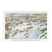 Load image into Gallery viewer, Digitally Restored and Enhanced 1906 Map of Casco Bay Portland Maine - Portland Maine Vintage Map Casco Bay Wall Art - Casco Bay Vintage Map Portland Maine Wall Art - Old Portland Maine Map