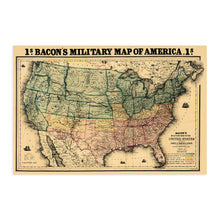 Load image into Gallery viewer, Digitally Restored and Enhanced 1862 Military Map of the United States - Vintage Map of the United States - American Civil War Map showing forts and fortifications - US Civil War Map