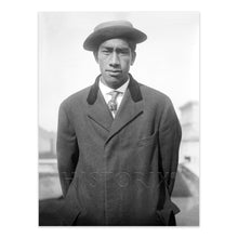 Load image into Gallery viewer, Digitally Restored and Enhanced 1900 Duke Kahanamoku Portrait Photo - Vintage Hawaiian Surfer & Olympic Swimmer Duke Kahanamoku Poster Wall Art