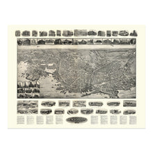 Cargar imagen en el visor de la galería, Digitally Restored and Enhanced 1911 New London Connecticut Map Print - Old View of New London Connecticut Map Wall Art - Historic Connecticut Map Art