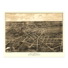 Load image into Gallery viewer, Digitally Restored and Enhanced 1870 Battle Creek Michigan Map Poster - Vintage Bird's Eye View of Battle Creek Calhoun County Michigan Wall Map Print