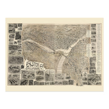 Load image into Gallery viewer, Digitally Restored and Enhanced 1900 Easton Pennsylvania & Phillipsburg New Jersey Map Print - Bird's Eye View of Easton PA & Phillipsburg NJ Map Poster