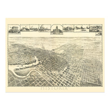Load image into Gallery viewer, Digitally Restored and Enhanced 1895 Stockton California Map Poster - Old View of Stockton City California Wall Map - Historic Map of California Poster
