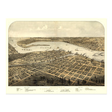 Load image into Gallery viewer, Digitally Restored and Enhanced 1867 Port Huron Michigan Map Print - Old Gratiot & St Clair County Michigan Wall Map - Sarnia & Point Edwards Canada Map