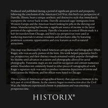 Load image into Gallery viewer, Digitally Restored and Enhanced 1869 Danville Illinois Map Poster - Historic Bird's Eye View of Danville Vermillion County Map of Illinois Poster Print