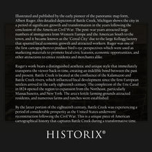 Load image into Gallery viewer, Digitally Restored and Enhanced 1870 Battle Creek Michigan Map Poster - Vintage Bird's Eye View of Battle Creek Calhoun County Michigan Wall Map Print