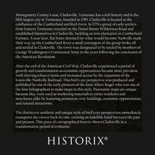 Load image into Gallery viewer, Digitally Restored and Enhanced 1870 Clarksville Tennessee Map Print - Old Bird's Eye View of Clarksville Montgomery County Tennessee Wall Map Poster