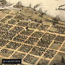 Load image into Gallery viewer, Digitally Restored and Enhanced 1867 Port Huron Michigan Map Print - Old Gratiot & St Clair County Michigan Wall Map - Sarnia & Point Edwards Canada Map