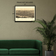 Load image into Gallery viewer, Digitally Restored and Enhanced 1880 Terre Haute Indiana Map Poster - Vintage Panoramic View Map of Terre Haute City Indiana State Wall Art Print