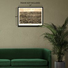 Load image into Gallery viewer, Digitally Restored and Enhanced 1870 Battle Creek Michigan Map Poster - Vintage Bird's Eye View of Battle Creek Calhoun County Michigan Wall Map Print