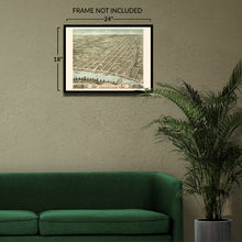 Load image into Gallery viewer, Digitally Restored and Enhanced 1870 Clarksville Tennessee Map Print - Old Bird's Eye View of Clarksville Montgomery County Tennessee Wall Map Poster